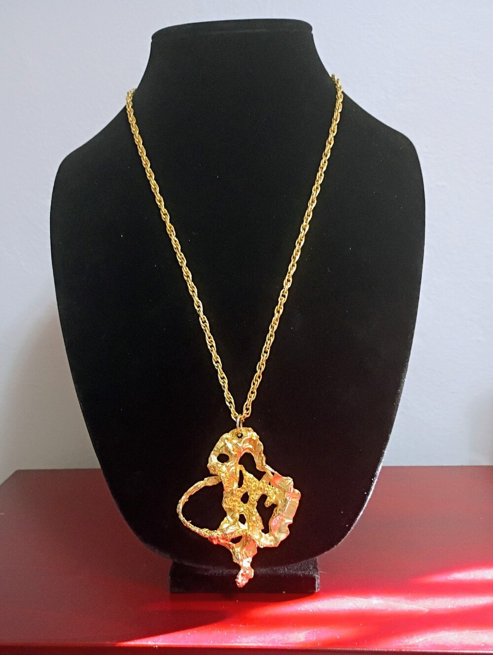 Brutalist style Gold Toned necklaceAttributed to Erwin Pearl